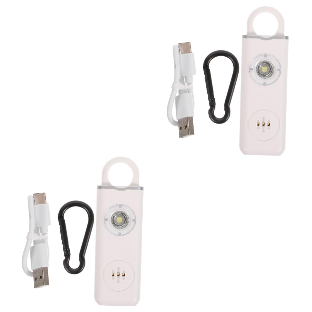 FRCOLOR Accessoires Porte-clés Sécurité Girly Étiqueter Alarme Mignon Keychains Pour Femmes Acier Inoxydable Blanche