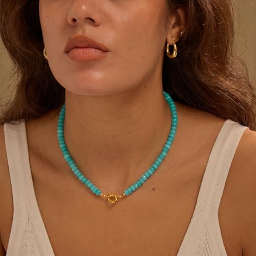 Drogomen Beaded Necklaces for Women Boho Blue Bead Choker Necklace (H) by Drogomen - Used condition - Image 2