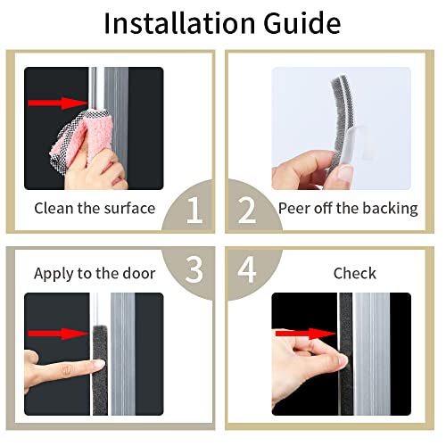 Coumeno Door Gap Sliding Window High Viscosity Sealing Strip (0.4"X0.4"X32.8Ft), Shock Absorbing Buffer Sound And Noise Reduction, Weatherproof Sealing Strip (Grey) #TOP5