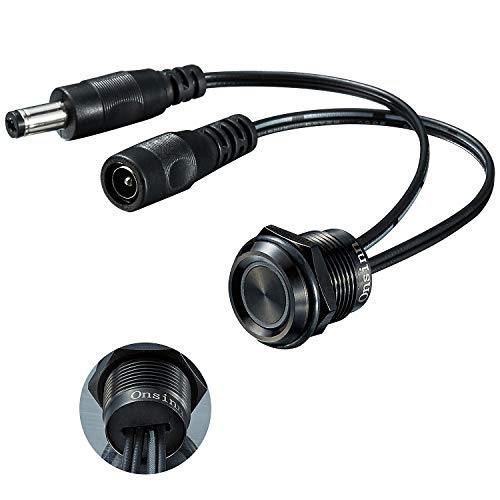 Onsinn 12V 24V Touch Dimmer Switch Blue Led For 16Mm 3/5'' Mounting Hole Lighting Control (16Mm Segmented, Black, 1) #TOP1