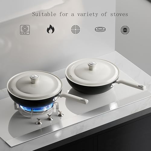 Wok de hierro sin recubrimiento, 28 cm, fondo plano miniatura 4