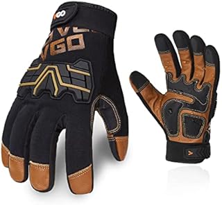 Vgo... 1 Pair Safety Work Gloves,Mechanics Gloves,Impact Gloves,Rigger Gloves,Medium Duty(Size S,Brown,GA9617)