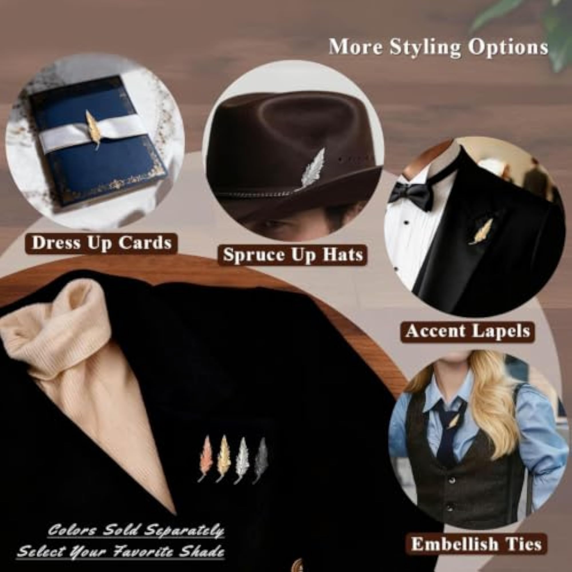Elegant Feather Brooch for Men, Royal Collection