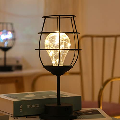 LED-bureaulamp wijn Cup tabel licht industriële metalen smeedijzeren lamp moderne Home decoratie wijn glas decoratieve… - Afbeelding 3