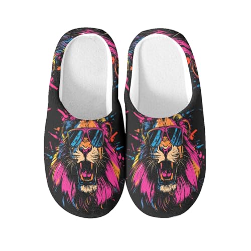 Chaussons lion antidérapants pour éviter les glissades et soulager les pieds fatigués