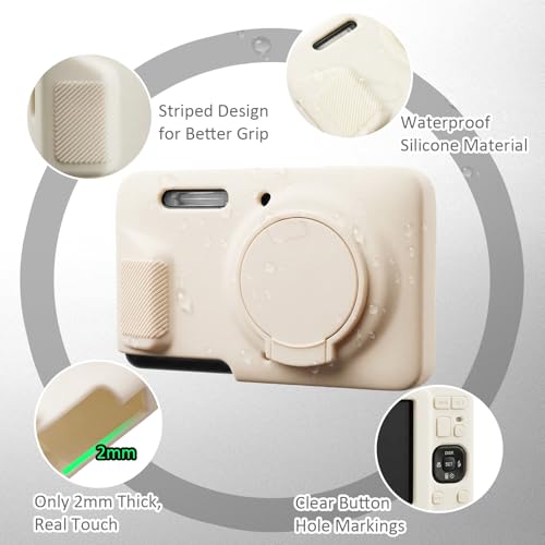 Funda silicona para KODAK PIXPRO FZ55 color off-white miniatura 3