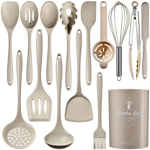 15-Piece Silicone Cooking Utensil Set Non-Stick Includes a Whisk ...