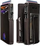 miyozi Men Wallet,with Money Clip Coins Pocket ID Window,Slim Front Pocket RFID Blocking Pop-up Card Holder 3.9