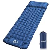 JATEKA Isomatte Camping, Aufblasbare Isomatte Ultraleicht, Sleeping Isomatte mit Kissen & Fußpumpe, Kompakte Leichte Schlafmatte für Camping Rucksackreisen Wandern Reisen Zelt