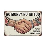 Vintage Tattoo Handshake Metal Sign Print Aesthetic Room Decoration for Home Bedroom Kitchen Bar Dorm Bathroom Wall Decor 8 x 12 Inch