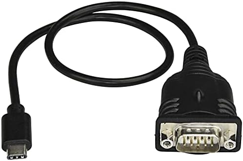 StarTech.com USB C to Serial Adapter Cable with COM Port Retention - 16" (40cm) USB Type C to RS232 (DB9) Serial Converter Cable - For PLCs, Scanners, Printers - Windows/Mac/Linux (ICUSB232PROC)
