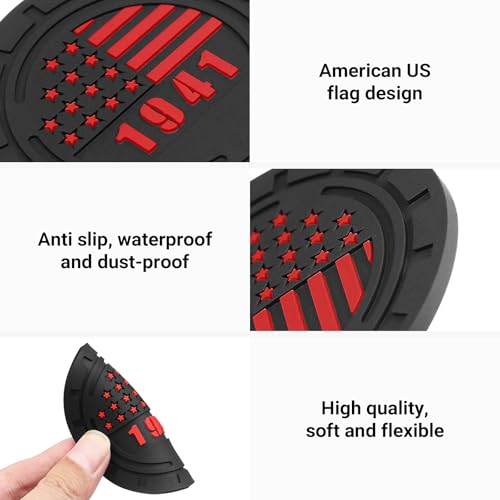 Portavasos para Carro con Bandera Americana Rojo de Silicona miniatura 6