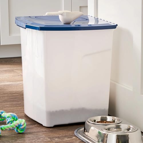 POMILER Pet Food Storage Container, Clear and White, 50 lb Capacity, BPA-Free Plastic, Airtight Seal, Flip-Top Lid, Rectangular, 15x12.5x24 Inches (25 lbs) - Thumbnail 2