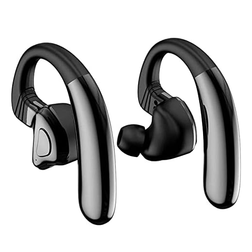 NCRD Trådlösa öronproppar SPORT Running Ear Hooks Bluetooth Earphone 5.0 In-Ear Trådlösa hörlurar IPX5 Svettmotstånd med mikrofon, inbyggt batteri for träningspass, svart