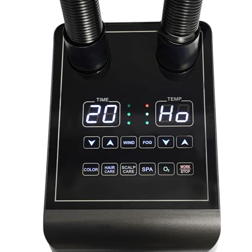 Image of Professional Nano Hair Steamer Machine, 800W Multifunctional Micro Mist Salon Processor 2 Vaporizing Caps for Hair Deep Care Repair Salon Spa Without Damage(Black)