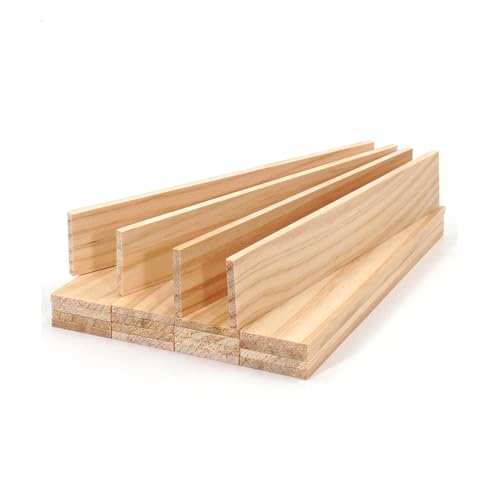 Wood Strips Slats for Wall, Square Wooden Dowels for Crafts 1/8"x 1" x 6", 20 PCS Wood Trim Planks for Crafting, Unfinished Pine Wooden Sticks Lumber Pieces for Woodworking Models Making Dollhouses