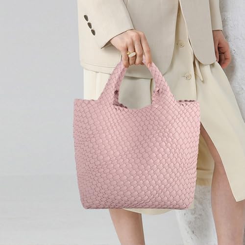 Image of JINMANXUE Fashion Woven Bag Shopper Bag Travel Handbags and Purses Women Tote Bag Large Capacity Shoulder Bags