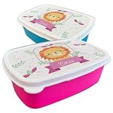 Fiambrera personalizada infantil diseño leon para colegio o guardería. Caja merienda personalizada. Apta para microondas y lavavajillas. Libre de BPA. Ideal para los almuerzos del cole
