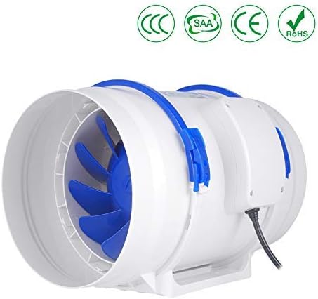 OOPPEN 8" Inline Fans Extractor Fan Quiet Duct Max Airflow 800m3/h 200mm