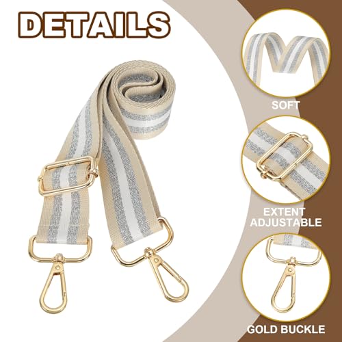 Image of PATIKIL Purse Strap, Wide Shoulder Strap Adjustable Crossbody Bag Straps Universal Replacement Shoulder Bag Belt for Women's Handbags Canvas Guitar Bag Backpack, Khaki