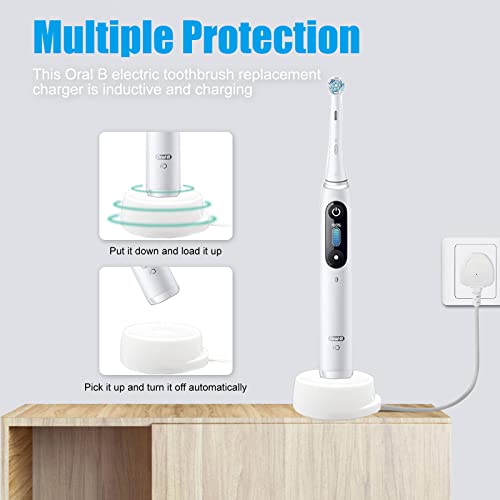 Electric Toothbrush Charger Base Compatible With Oral B Io Series 7 Series 8 Series 9, Magnetic Travel Charging Base For Io7 Io8 Io9 Model 3768 Power Adapter Plug #TOP5