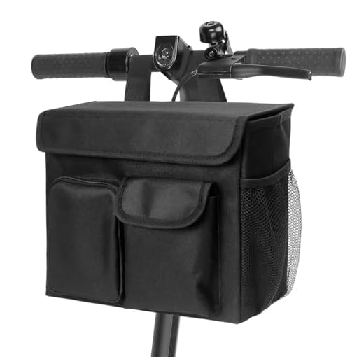 BOHEMIABY Electric Scooter Basket - Convenient Mobility Scooter Bag with 14-in Laptop Pocket and Cup Holders, Easy Installation for Bike, Mobility Scooter Accessories for Adults