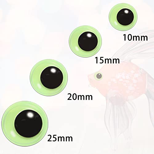 Upins Wiggle Googly Eyes Self Adhesive Glow In The Dark Luminous 300Pcs Craft Sticker Sparkle Colored Googly Eyes For Diy Decoration （10 15 20 25Mm） #TOP1