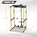 Major Fitness Power Cage, F16 All-In-One1200LBS Power Rack with LAT Pull Down Pulley System and Landmine Attachment for Home Gym, Weight Cage with Weight Bench and T Bar Dip Bar J-Hook