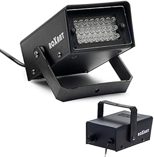 Roxant Pro Mini Strobe Light Halloween - 24 Super Bright LED Light Bulbs - Adjustable Flash Speed Control | Halloween Decorations | Remote Control Strobe Light