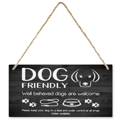 Wooden Sign Dog Friendly Business Sign Sign Wooden Decorations Wall Office Wood Decor Signage Indoor Fireplace Home Farmhouse Holiday Decor 12X6 Inch