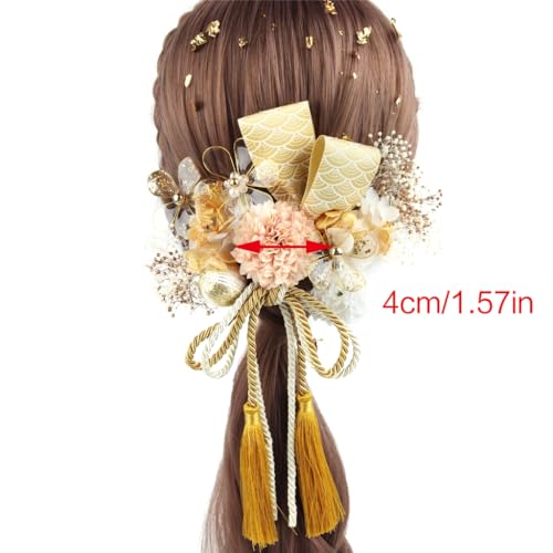 Horquillas de pelo anti tirones con flor 3D para niñas de pelo largo 6