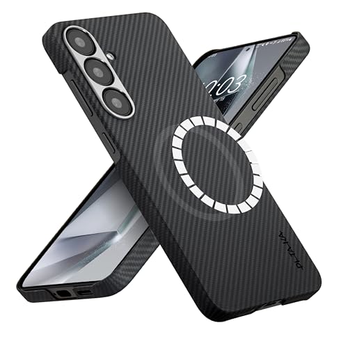 pitaka for S25 Ultra Case 6.9 Inch, Compatible with MagSafe, Slim & Light Samsung Galaxy S25 Ultra Case, 600D Aramid Fiber Made [Ultra-Slim Case - Black/Gray]