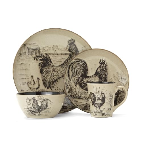 Pfaltzgraff 5177076 Homespun Rooster 16-Piece Dinnerware Set thumb #1