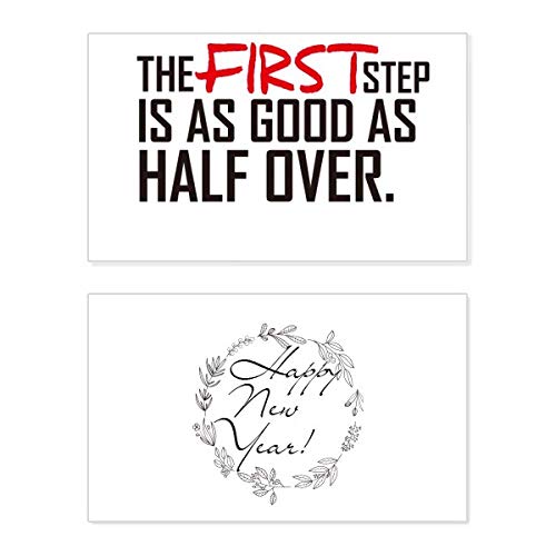 Tarjeta conmemorativa motivacional de Año Nuevo con diseño elegante y frase en inglés