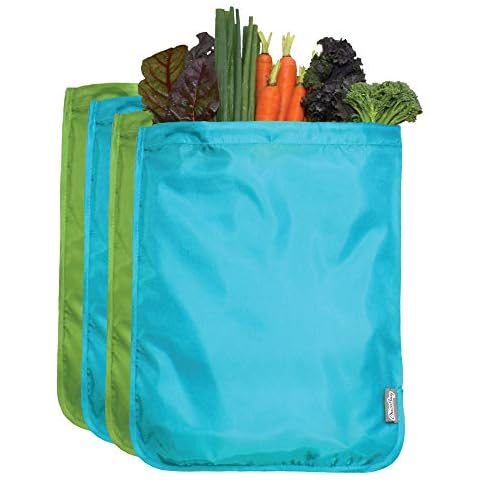 ChicoBag Reusable Moisture-Locking Produce Bag w/Drawstring Closure | Perfect for Shopping, Travel, Organization | Eco-Conscious Vegetable & Fruit Bags | 2 Blue, 2 Green (Pack of 4) Cover
