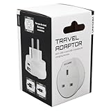 Uni-Com UK to European Travel Adaptor Plug with USB-A & USB-C Charger, UK 3 Pin Power Plug to EU 2 pin socket, Germany, Spain, France, Austria, Portugal, Sweden, Eastern Europe - Image 4