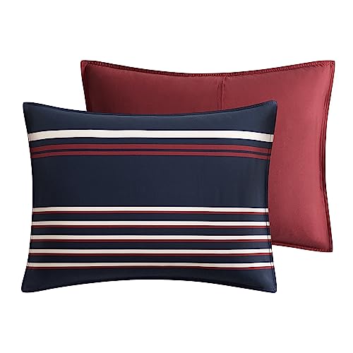Nautica - King Comforter Set, Cotton Reversible Bedding with Matching Shams, Medium Weight for All Seasons (Mineola Navy, King) - Image 4