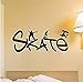 Stickers Muraux Mode Décoration Murale Autocollant Fleur Skateur Pour Appareils Ménagers 56X22Cm