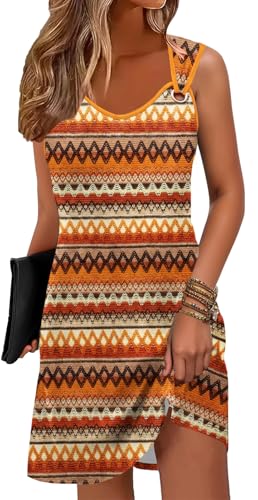 Image of Disamer Summer Dresses for Women 2026 Sundresses Sleeveless Beach Swimsuit Cover Ups Spring Casual Tank Tshirt Sun Dress