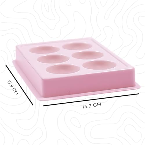 Image of 6 Cup Facial Tray for Facial Mask, Professional Washable Stain Proof Heavy Plastic Plate, Facial Makeup Cosmetic Tool, BabyPink (pack of 1)