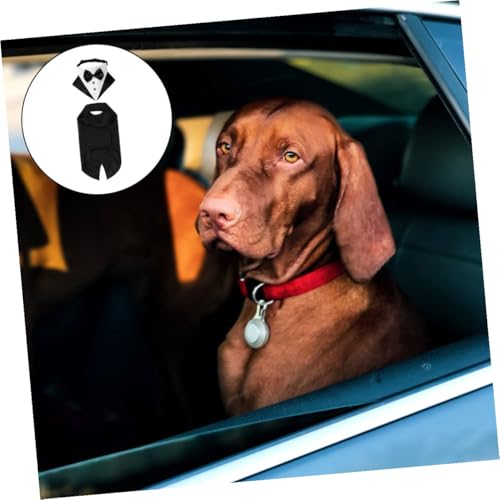 Traje Formal y Bandana para Perro Talla S Negro miniatura 2