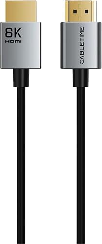 Cabletime SHD8K-AG2 8K Ultra Slim Male to Male HDMI Cable 2m