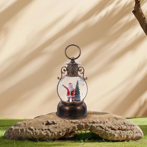 Luces musicales de Papá Noel farol decorativo de Navidad con música 6