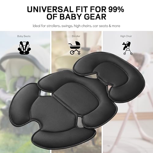 Universal Baby Seat Liner – Reversible Infant Car Seat Insert & Stroller Cushion – Head & Body Support for Newborns – All-Season Soft Pad for Swings, High Chairs, Travel – Gift-Ready, Machine Washable - Thumbnail 5