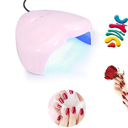 Nail Dryer Lamp, Nail Dryer, Portable 18W Led Uv Lamp For Gel Polish Curing With Heart-Shaped Design, Manicure Drying Tool For Fingernail (Pink)