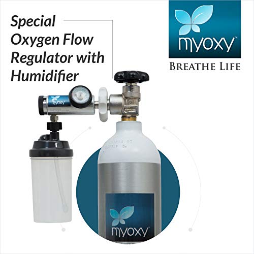 Image of MYOXY Light Weight Portable Oxygen Cylinder for Home Patient with regulator and Trolley (1500 Litres).