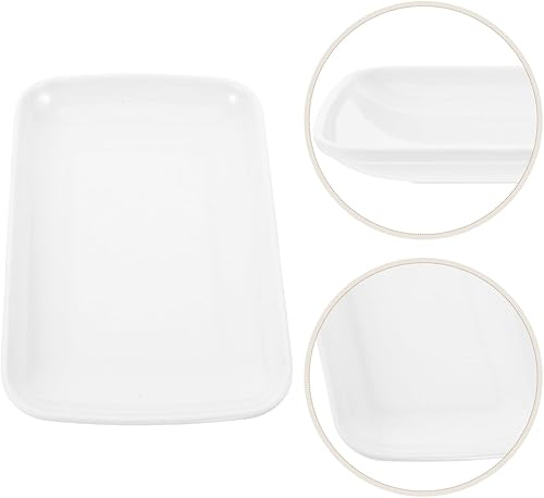 Miniatura 5 de Hemoton 4 platos rectangulares de ensalada de 7.5 pulgadas, platos de postre de melamina, bandeja para servir aperitivos para cenas de sushi de