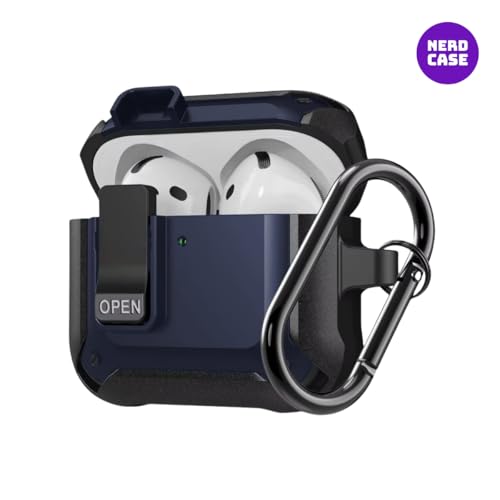 NERDCASE, Case, Capa, Capinha Resistente, Compatível com AirPods 4, Azul