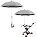 Swetup Ombrelle Poussette, Parasol Poussette Universelle, Parasol Poussette Bébé, Parapluie Poussette, Anti UV 50+, Diamètre 75 cm avec 360° Réglable Fixation pour Fauteuil Roulant Poussette
