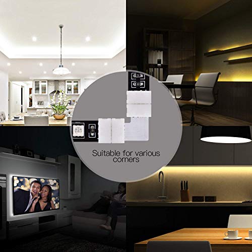 Jackyled 10-Pack L Shape Led Connectors And 10-Pack Strip To Strip Jumpers, 10Mm Wide 4 Pin Gapless Solderless Rgb Connectors For 3528/5050 Smd Led Lights #TOP7